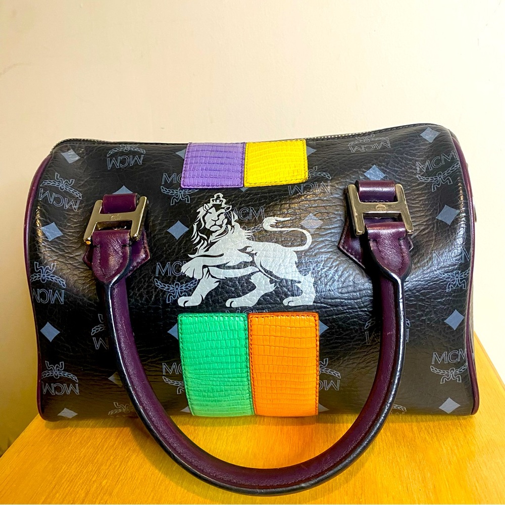 Mcm lion Boston bag